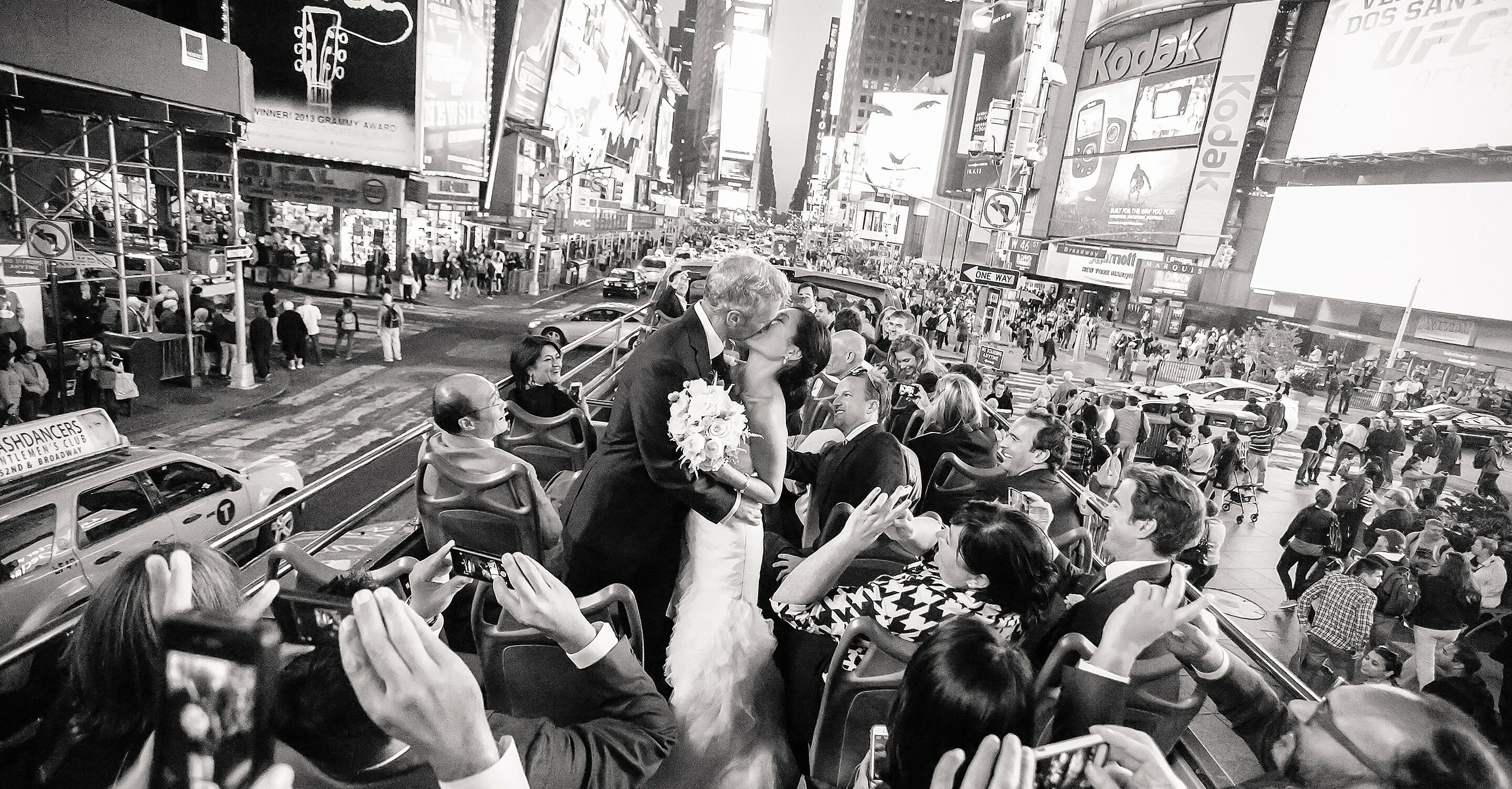 double decker bus wedding