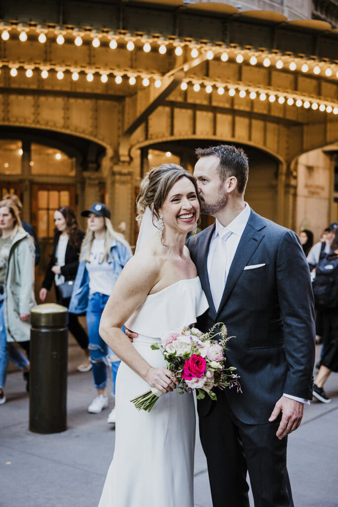 Couple marries at Grand Central Terminal, NYC.