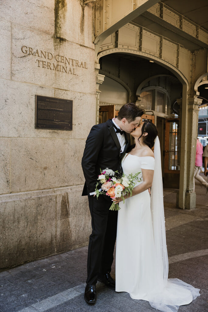 Couple elopes at Grand Central Terminal, NYC.