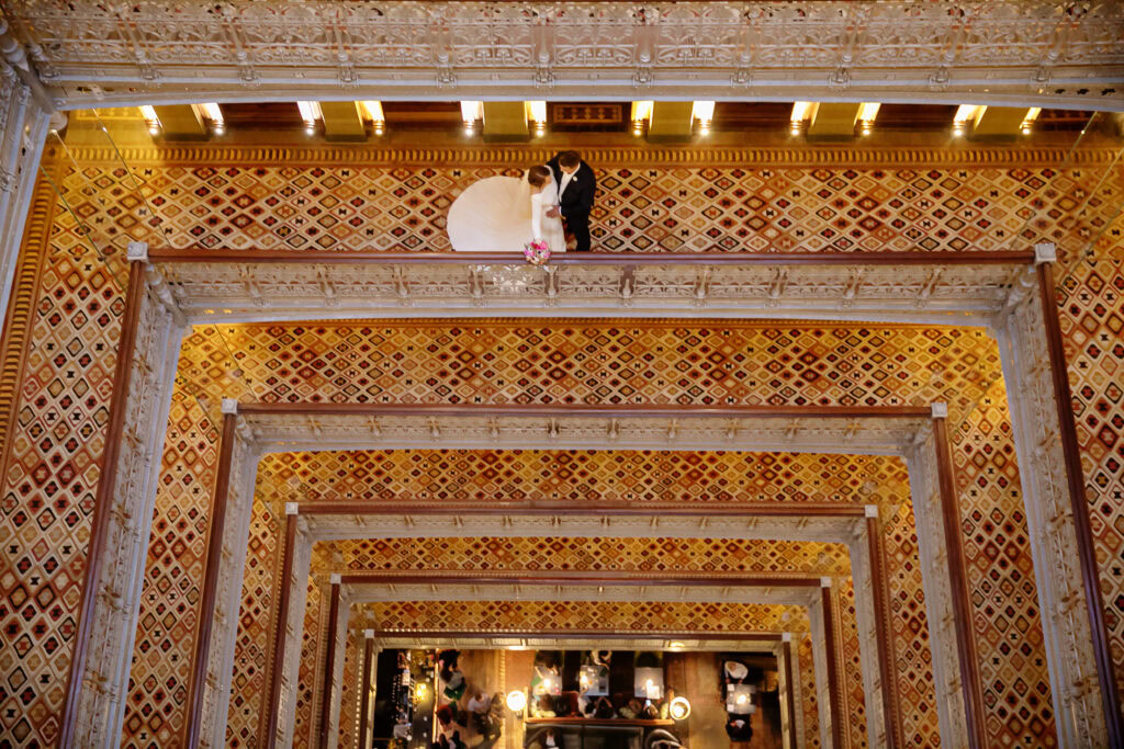 Couple elopes at the gorgeous Beekman Hotel in Lower Manhattan, NYC.