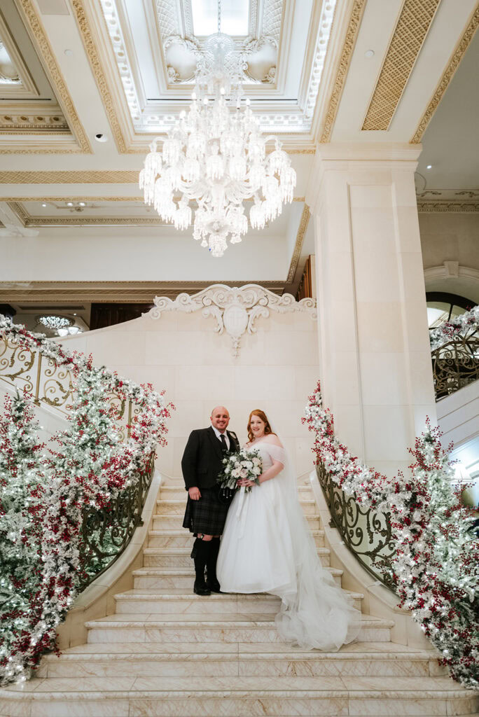 Scottish couple elopes at The Plaza Hotel during Christmas Holidays.