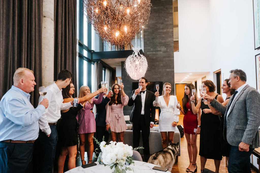 Couple elopes with micro wedding in SIXTY LES in NYC.