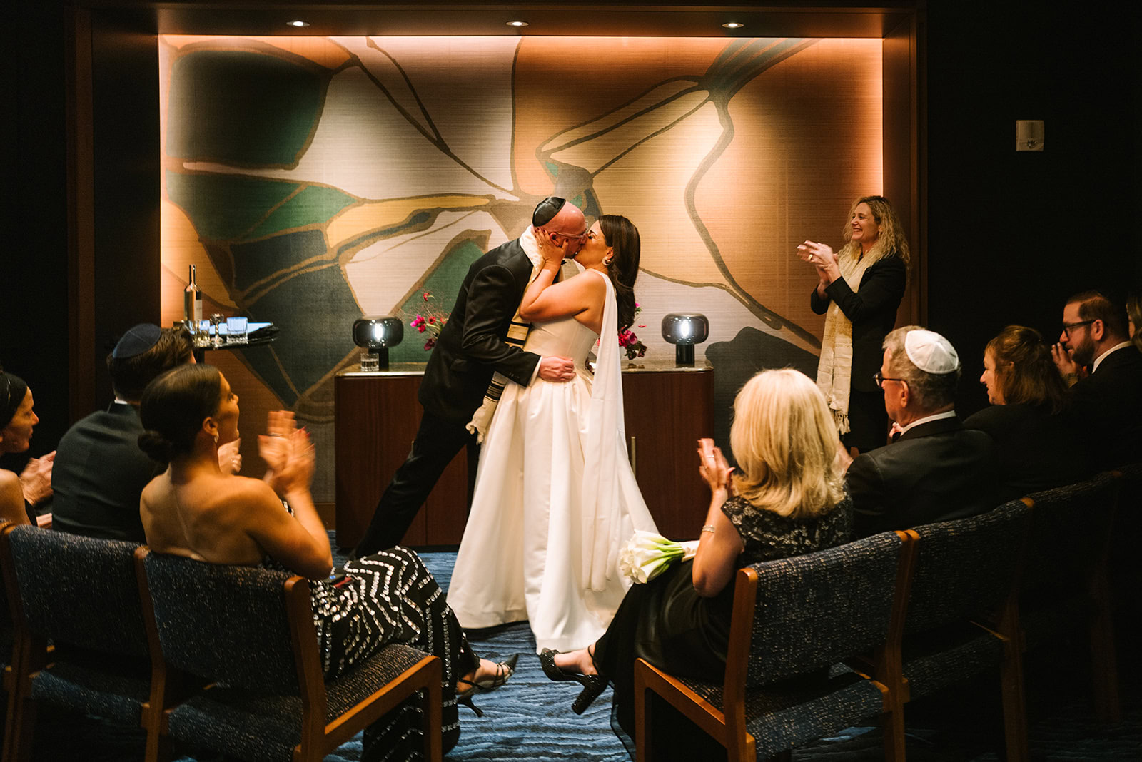 Couple gets married at NYC restaurant Le Tête d’Or.