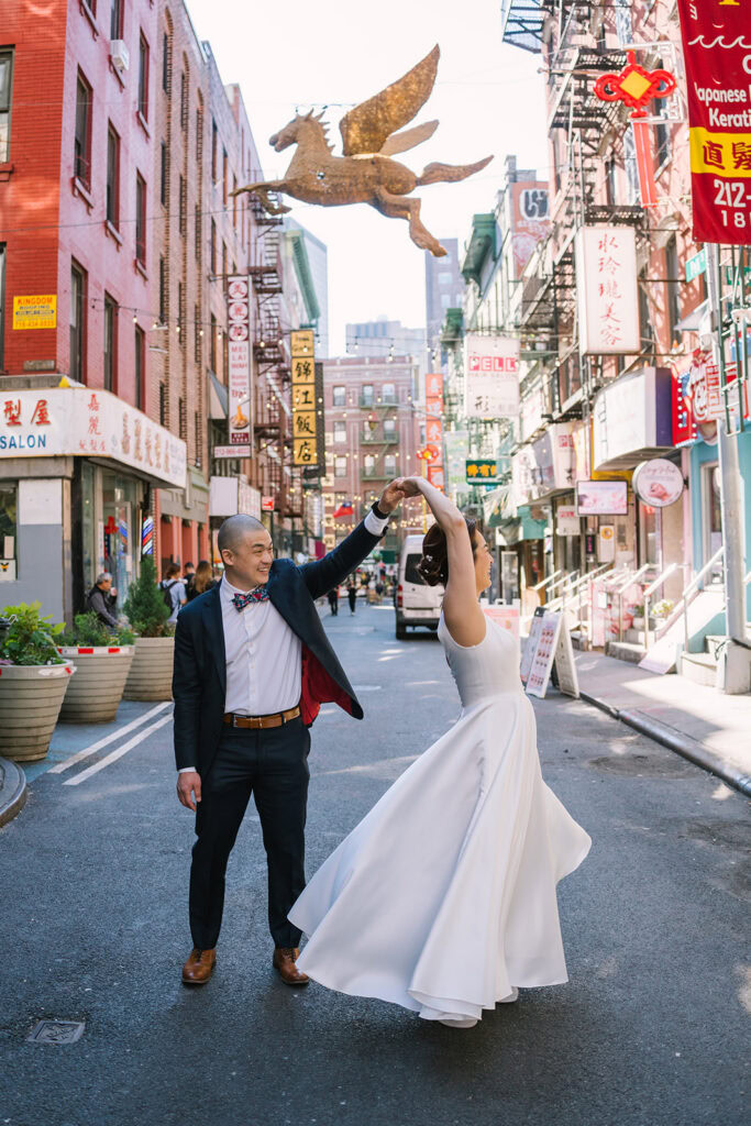 Couple gets married in Chinatown NYC